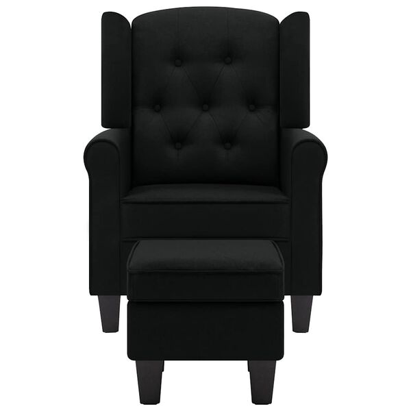 vidaXL Armchair Black Fabric (100% polyester), plywood, plastic Medium