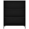 vidaXL Bookcase Black Engineered wood, metal Medium Bookcase