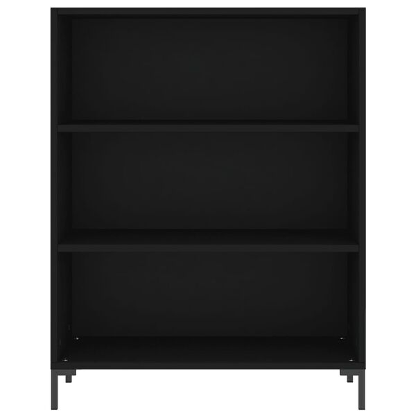 vidaXL Bookcase Black Engineered wood, metal Medium Bookcase
