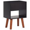 vidaXL Bedside Cabinet Set of 2 Black and brown Solid acacia wood and MDF
