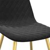 vidaXL Dining Chair Set of 4 Black Velvet, Chrome-Plated Iron Standard