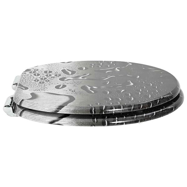 vidaXL WC Toilet Seats 2 pcs with Soft Close Lids MDF Water Drop Design (2x143933)