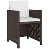 vidaXL Outdoor Dining Set Brown PE Rattan Large Removable Covers