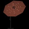 vidaXL Cantilever Garden Parasol Terracotta Polyester Large Tiltable