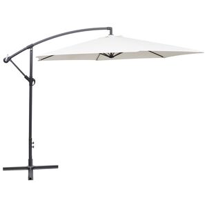 vidaXL Cantilever Garden Parasol Sand White Polyester Large
