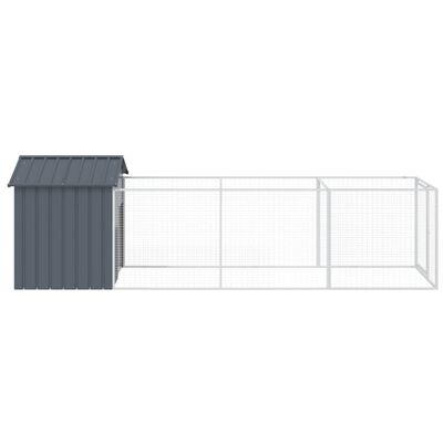 vidaXL Dog House with Roof Anthracite 46.1"x159.4"x48.4" Galvanized Steel