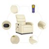 vidaXL Massage Recliner Chair Cream Faux leather, Metal, Plywood Large