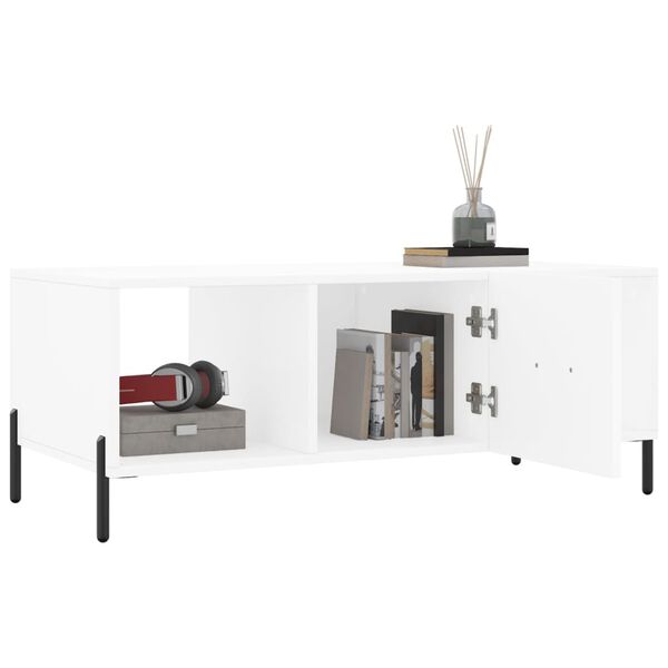 vidaXL Coffee Table White Engineered wood Medium Rectangular Modern