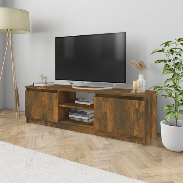 vidaXL TV Cabinet Smoked oak Engineered wood Medium TV Cabinet