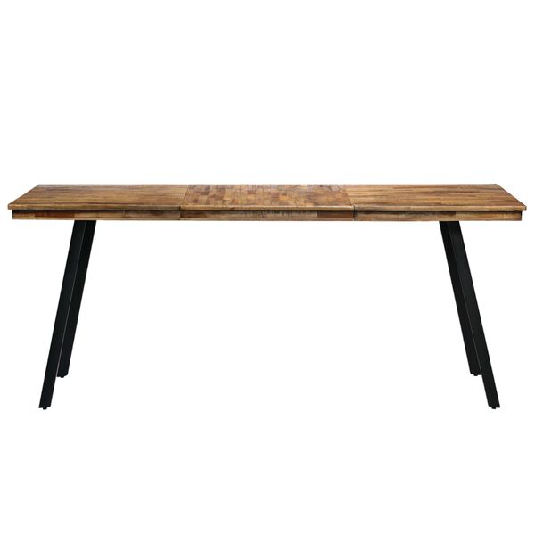 vidaXL Dining Table Natural wood color and black Reclaimed teak and steel