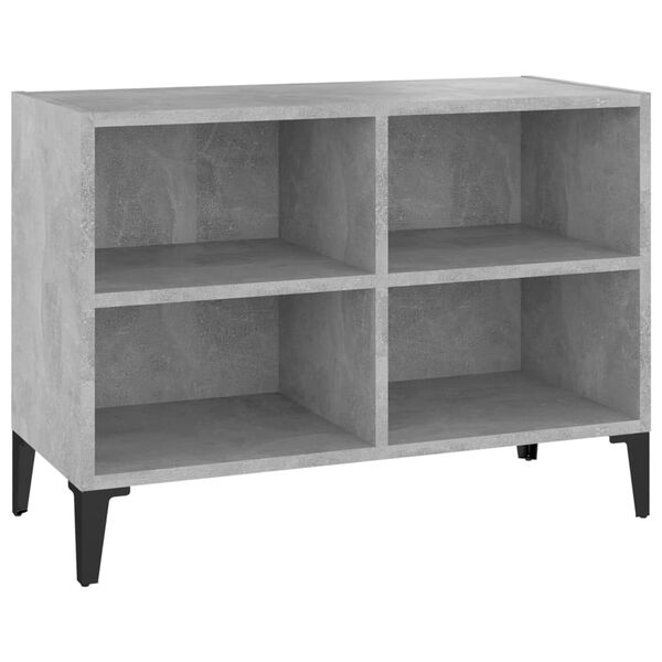 vidaXL TV Stand with Metal Legs Concrete Gray 27.4"x11.8"x19.7"