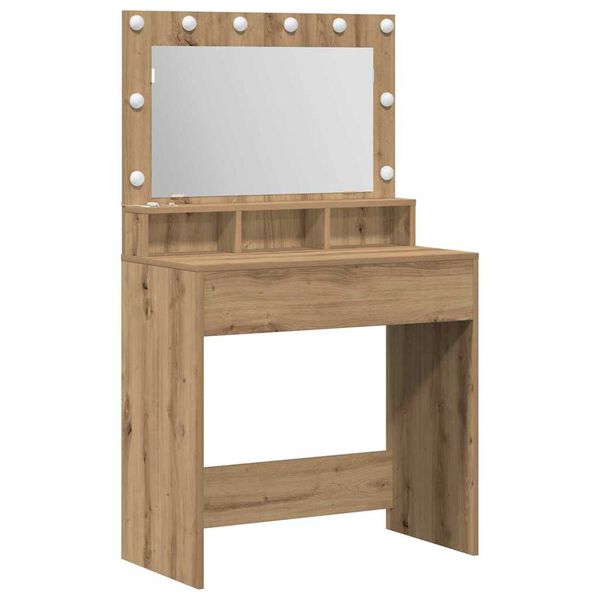 vidaXL Dressing Table with Shelf Artisan Oak 29.72 x 16.14 x 53.15 in
