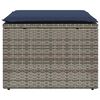 vidaXL Garden Stool Gray 55 x 55 x 37cm poly rattan