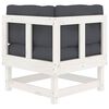 vidaXL Corner Sofa White Solid pine wood Small Modular Corner Sofa