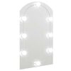 vidaXL LED Light Mirror Silver Glass 27.6 x 15.7 in Wall Mirror