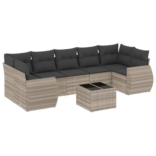 vidaXL Garden Sofa Set Light Gray