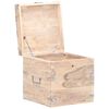 vidaXL Chest White Solid Acacia wood, Iron 15.7x15.7x15.7 in