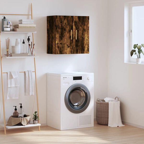 vidaXL Wall Cabinet Smoked Oak Engineered Wood Medium Wall Cabinet