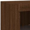vidaXL Sideboard Set of 3 Brown Oak Engineered Wood, Glass Large