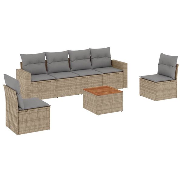vidaXL Garden Sofa Set Beige and Brown