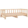 vidaXL Day Bed Natural Pine Solid Pine Wood Twin Extendable Day Bed