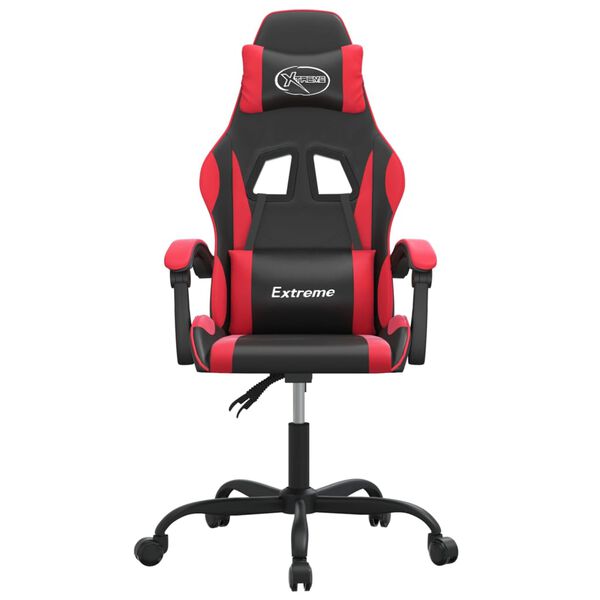 vidaXL Gaming Chair Black and Red Faux Leather