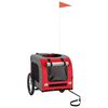 vidaXL Pet Bike Trailer Red and Grey Oxford Fabric, Iron, PVC Small