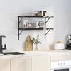 vidaXL Wall Shelf Black Stainless Steel 29.5 x 15.7 x 1.2 in