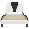 vidaXL Bed Frame "Viana" without Mattress White and Black 31.5"x78.7" Faux Leather