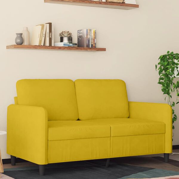 vidaXL 2-seater Sofa Yellow Velvet 2-seater Appealing Design