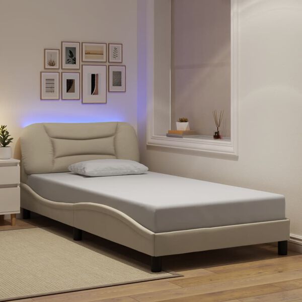 vidaXL Bed Frame Cream