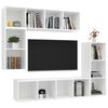 vidaXL TV Cabinet Set White Engineered wood Standard Storage