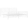 vidaXL Bed Frame White Steel Full Bed Frame Rectangular Modern