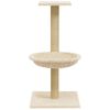 vidaXL Cat Tree Cream Engineered wood, plush, sisal Standard Durable