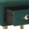vidaXL Bedside Cabinet Green Velvet, Solid pine wood Compact