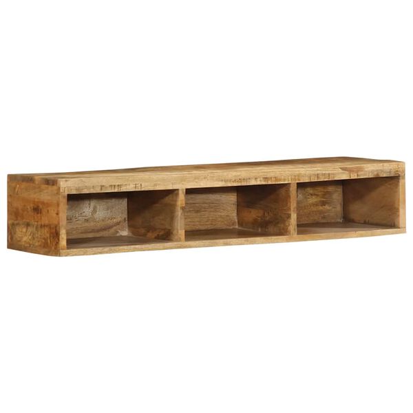 vidaXL Wall-mounted TV Cabinet Rough Mango Wood Solid Rough Mango Wood