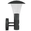 vidaXL Outdoor Wall Light Set of 2 Black Stainless steel and polycarbonate