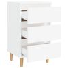 vidaXL Bed Cabinet White Engineered wood, Solid eucalyptus wood