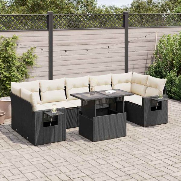 vidaXL Garden Sofa Set Black