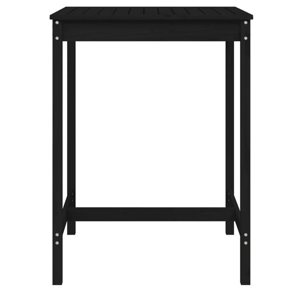vidaXL Garden Table Black Solid Pine Wood 32.5 x 32.5 x 43.3 in Durable