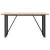 vidaXL Dining Table Natural wood and black steel