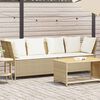 vidaXL Patio Sofa with Cushions Beige Poly Rattan