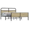 vidaXL Bed Frame Sonoma Oak Steel, Engineered wood King Size Bed Frame