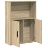vidaXL Bookcase Sonoma Oak Engineered Wood Medium Bookcase Rectangular