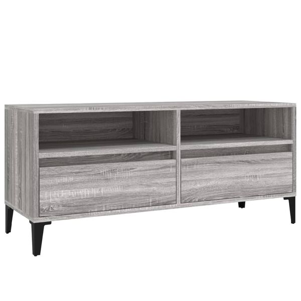 vidaXL TV Cabinet Gray sonoma Engineered wood, metal Medium TV Cabinet
