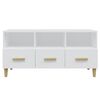 vidaXL TV Cabinet High gloss white Engineered wood, solid eucalyptus wood