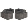 vidaXL Garden Lounge Set Grey PE rattan 8 Piece Set Modular