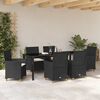 vidaXL Garden Dining Set 7 pcs Black Poly Rattan