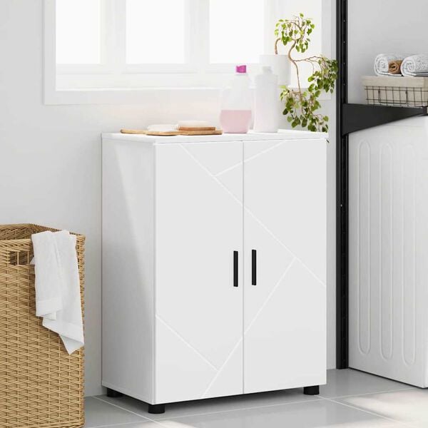 vidaXL Bathroom Cabinet with Storage White 23.62 x 13.78 x 31.50 in
