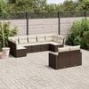 vidaXL Garden Sofa Set Brown PE Rattan Large Modular Garden Sofa Set